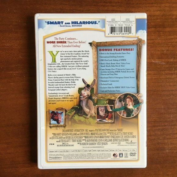 Shrek (DVD, 2003, Full Frame) - Picture 2 of 3